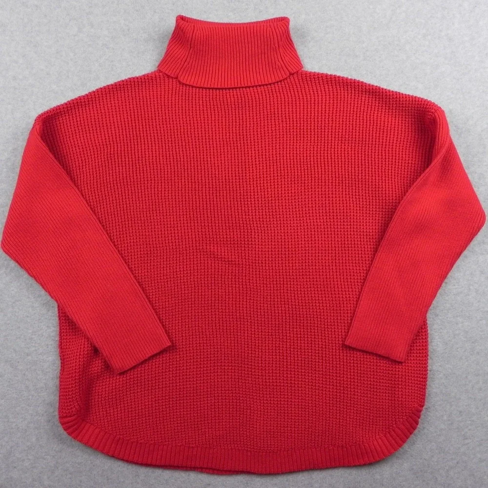 Michael Kors Sweater Womens 2X Plus Pullover Knit Turtleneck Red Long‎ Sleeve
